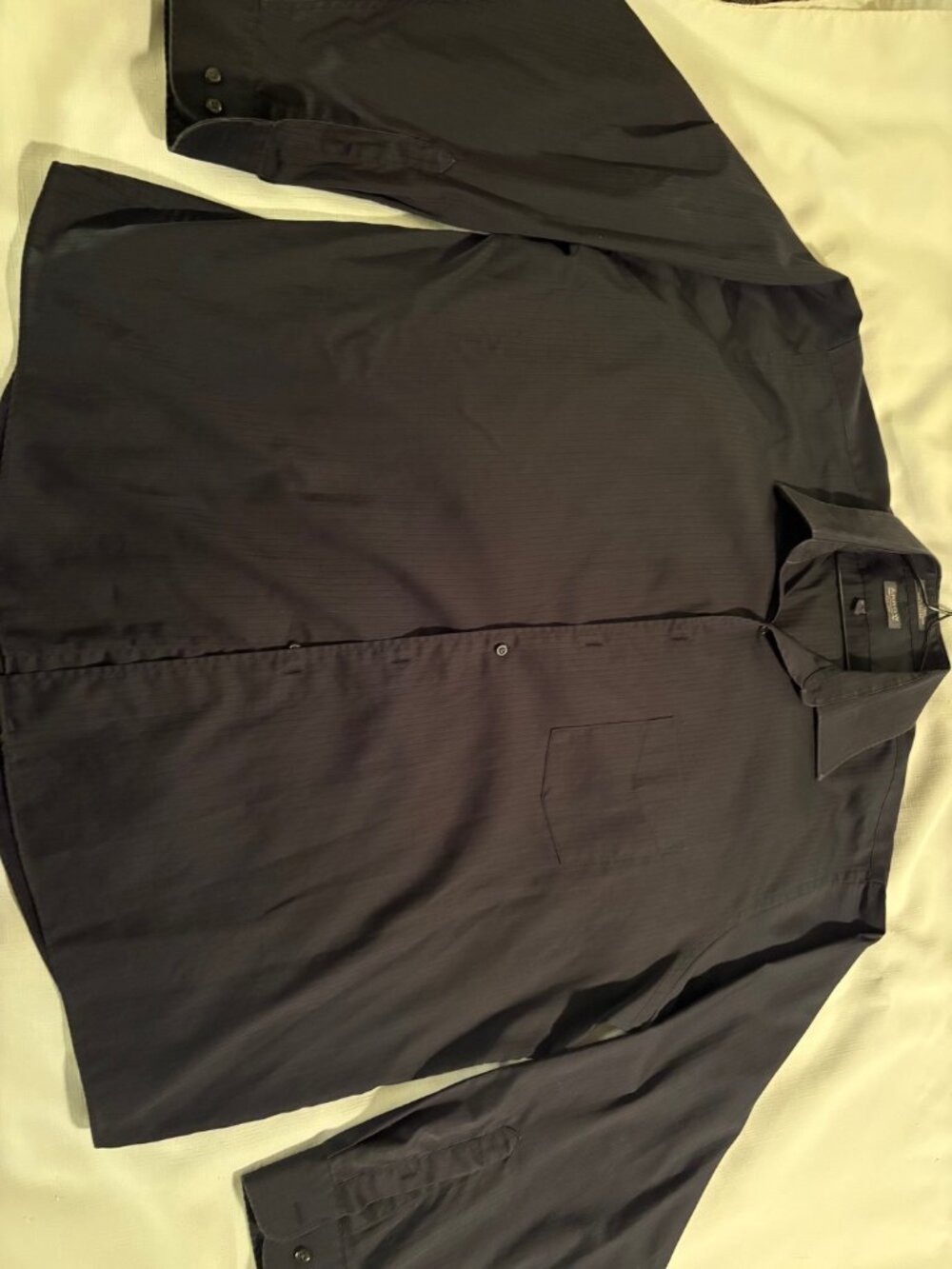 Arrow Satin Twill Black Dress Shirt - 18 1/2 36/37